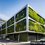 친환경 건축 공학과 관련 학위 소개 - **Sustainable Urban Oasis: Bioclimatic Architecture**
    "A stunning, modern architectural building...