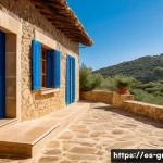 친환경 건축과 문화적 가치 접목 - A traditional rural Spanish home built with natural local stone and timber from nearby forests, feat...