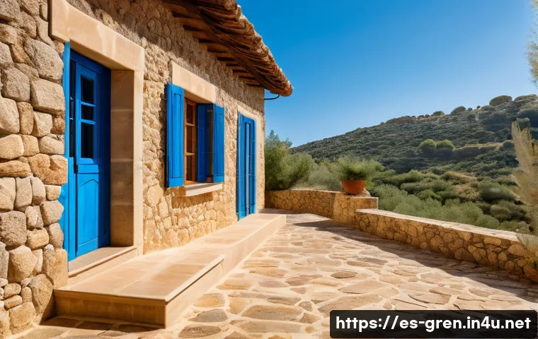 친환경 건축과 문화적 가치 접목 - A traditional rural Spanish home built with natural local stone and timber from nearby forests, feat...